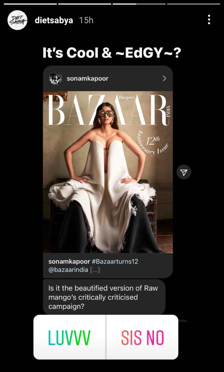 Sonam K Ahuja Gets Called Out By Diet Sabya For Her Latest Magazine ...