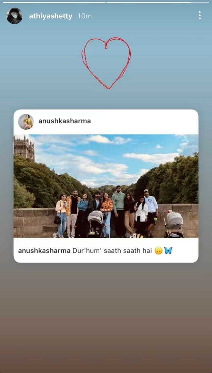 Anushka Sharma and Athiya Shetty took to Instagram stories and