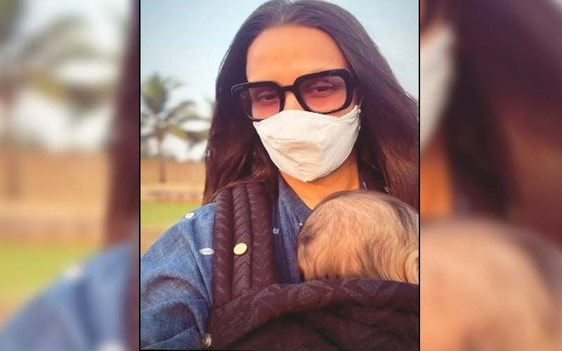 AWW! Neha Dhupia Sends Internet Into Meltdown As She Drops Super Cute And Candid PIC Of Her Baby Boy, Resting On Her Chest