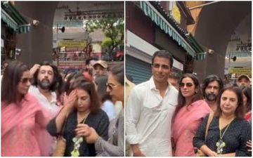 Sonu Sood, Farah Khan Mobbed By Fans Outside Lalbaugcha Raja As They Pay A Visit For Ganpati Darshan – WATCH VIDEO 