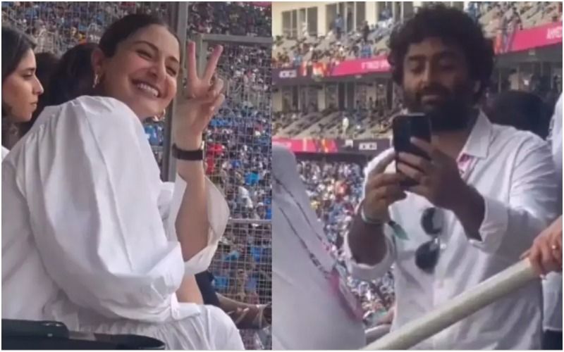 Anushka Sharma Tries To Hide Her Baby Bump After Arijit Singh Captures Her Pic At The Narendra Modi Stadium Ahead Of India Vs Pak Match - WATCH