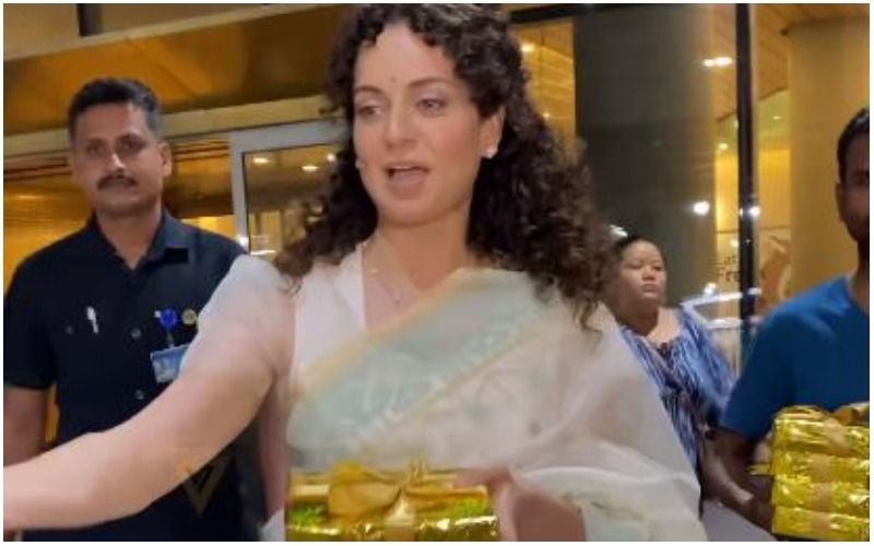 Kangana Ranaut Distributes Sweets To Photographer At Airport On Birth Of Her Nephew , Actress' Humble Gesture Is Winning The Internet – WATCH