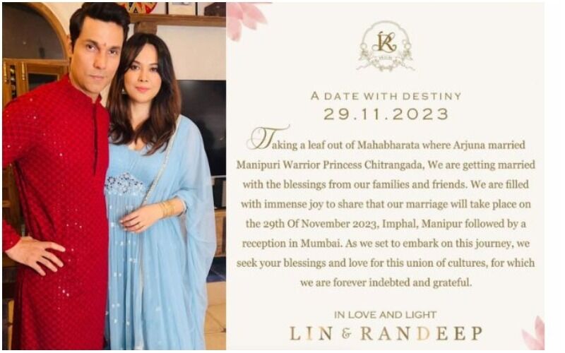 IT'S OFFICIAL! Randeep Hooda-Lin Laishram To Marry Each Other On Nov 29, Actor Shares Wedding Invite On Instagram