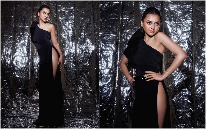 Tejasswi Prakash Sizzles In A Risky Thigh-High Slit Evening Gown, Naagin Star Embraces Her 'Dark Side' - SEE PICS