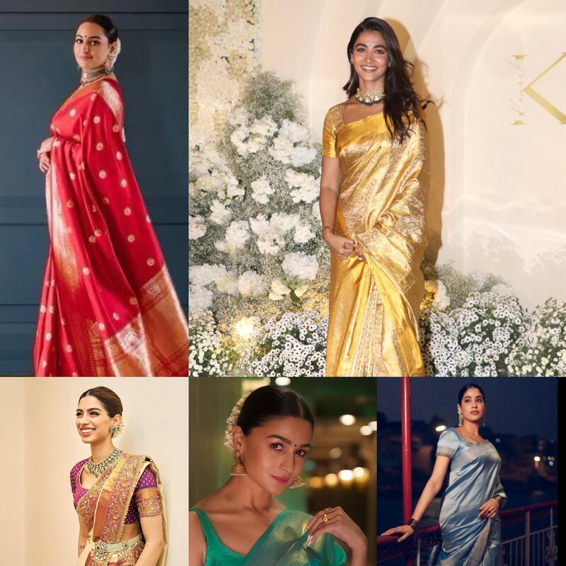 sonakshi sinha pooja hegde to khushi kapoor b town divas who elevated traditional fashion in silk sarees
