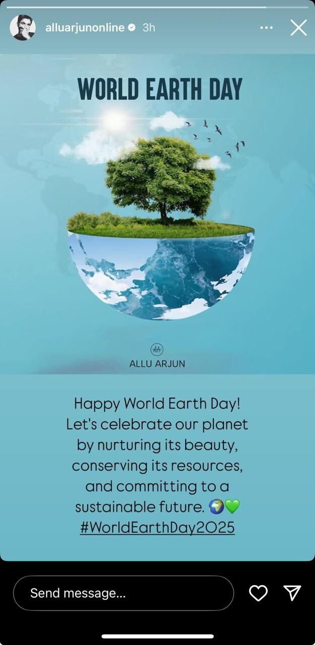 let s celebrate our planet allu arjun s heartfelt message on world earth day let s celebrate our planet allu arjun s heartfelt message on world earth day