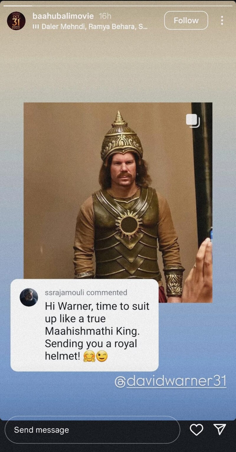 watch it the fever of baahubali continues to thrive as david warner steps into the character