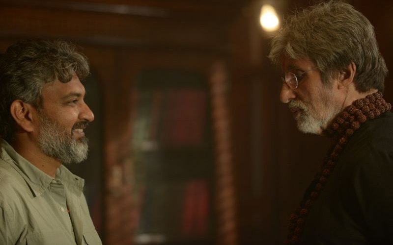 When One Superstar Met Another: Amitabh Bachchan Greets Bahubali Director Rajamouli On-The-Sets Of Sarkar 3