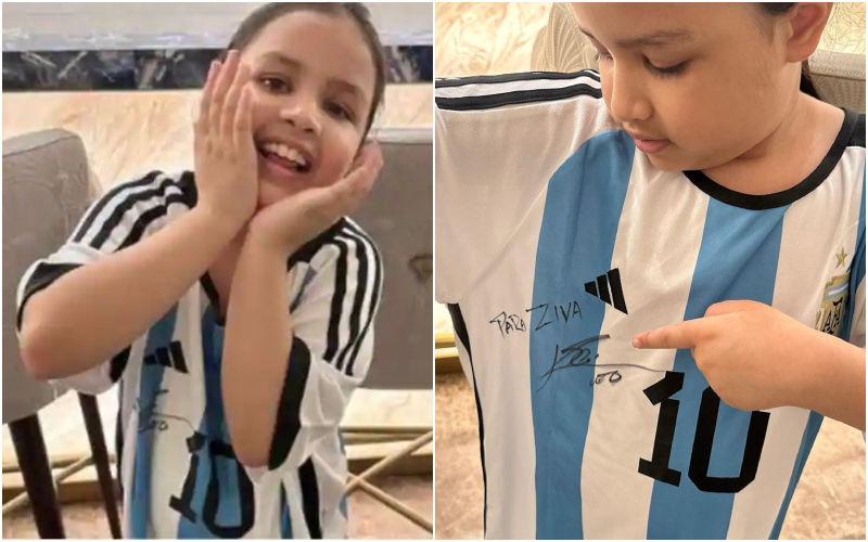 VIRAL! MS Dhoni’s Daughter Ziva Takes Over Internet As She Flaunts Her Lionel Messi-Signed Argentina Jersey; See Adorable PICS!
