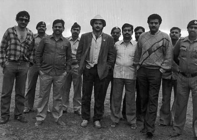 a group picture of anil kapoor boney kapoor mr india sets