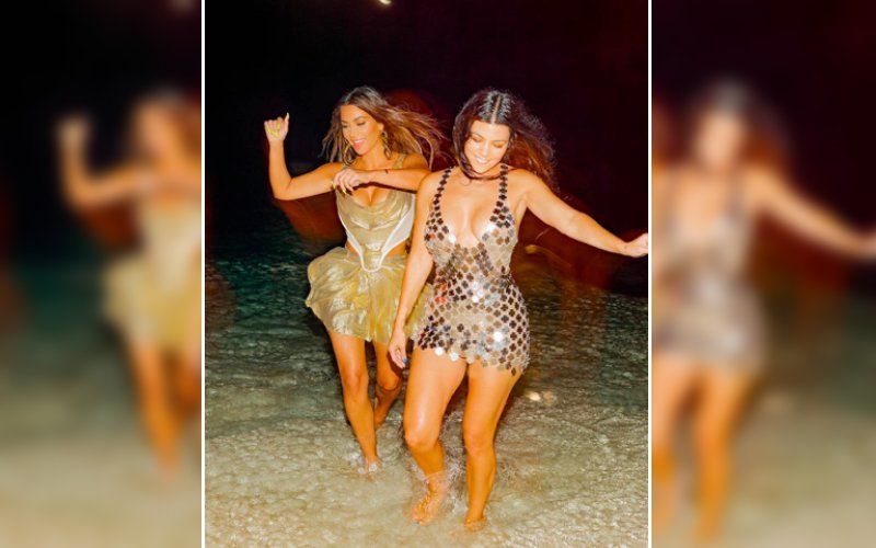 Kim Kardashian And Kourtney Kardashian Ditch Their Fancy Bikini And Head For A ‘Night Swim’ In Their Blingy Outfits – See Pics