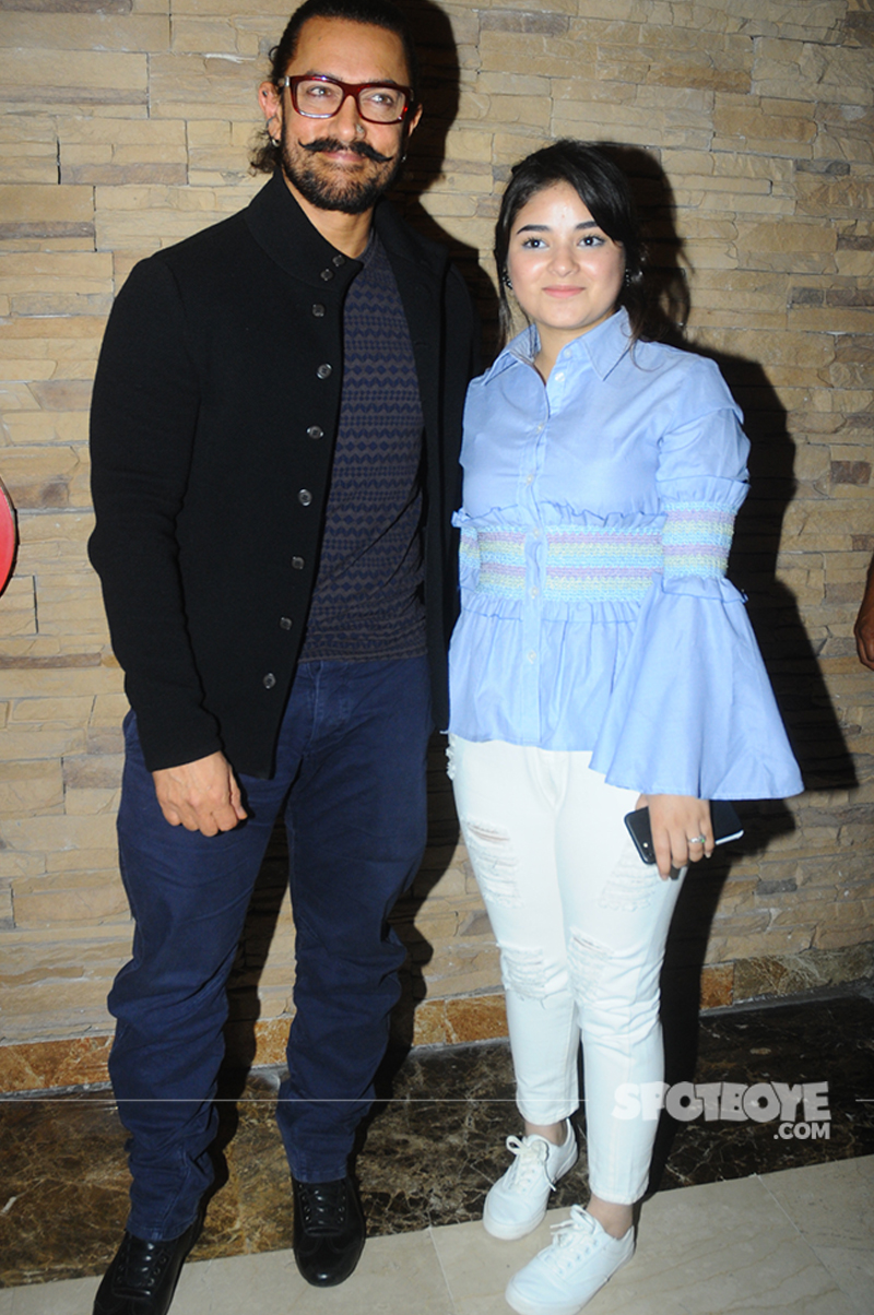 aamir khan and zaira wasim at secret superstar promotions