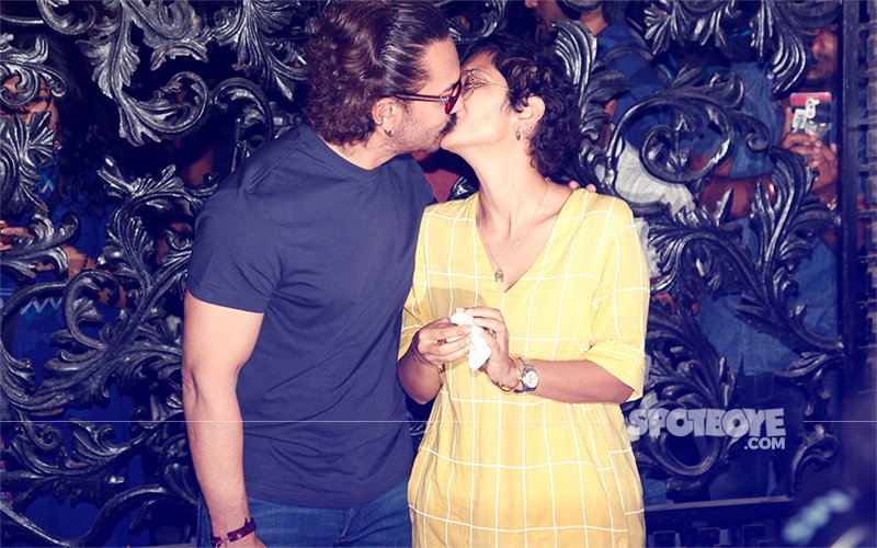 Pics: Kiran Rao Gives Birthday Boy Aamir Khan A Peck On The Lips