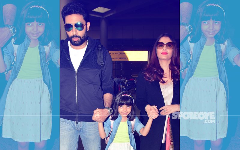 Aishwarya Rai Bachchan And Abhishek Bachchan With Daughter Spotted