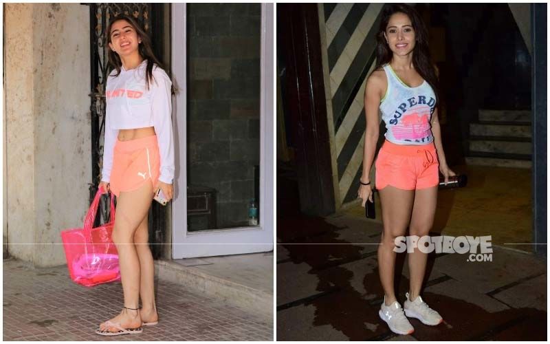 800px x 500px - Sara Ali Khan Vs Nushrat Bharucha: Who Looked HOTTER In The Neon Orange And  White Gym Gear?