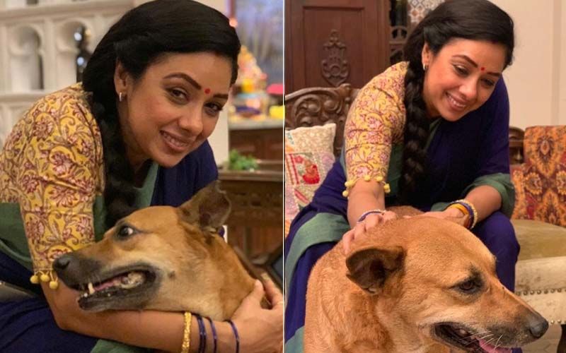 Rupali Ganguly AKA Anupamaa Is Taking Care Of A Pregnant Dog Named Rimjhim On The Sets In-Between Shots