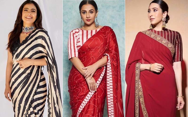 Kajol, Vidya Balan, Karisma Kapoor Show How To Rock Bold Stripes In Sarees