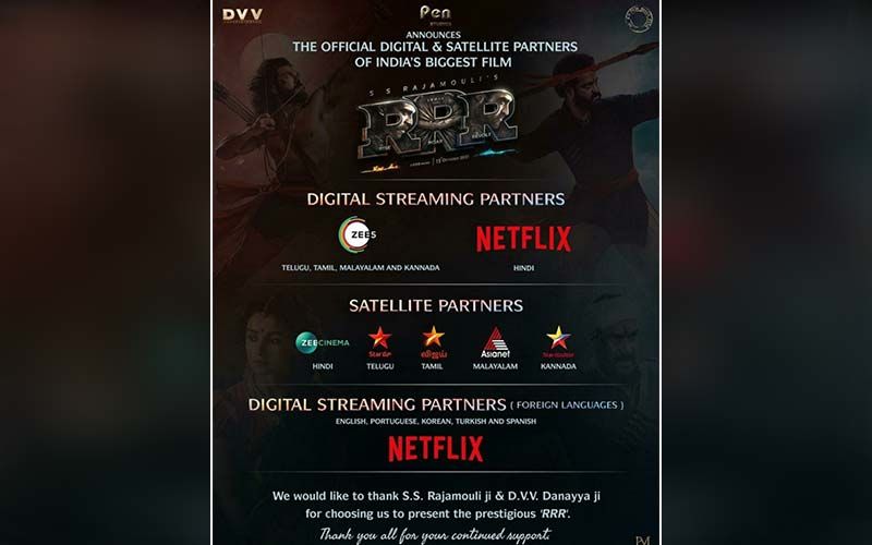 RRR: Pen Movies Announces The Official Digital & Satellite Partners For India’s Biggest Film