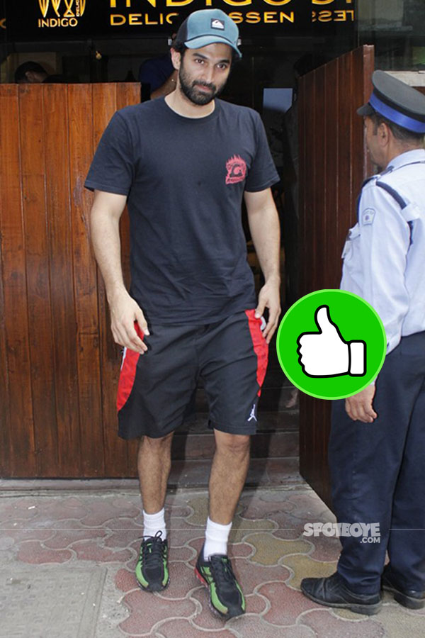 aditya roy kapur snapped post lunch in a city restaurant in sports wear