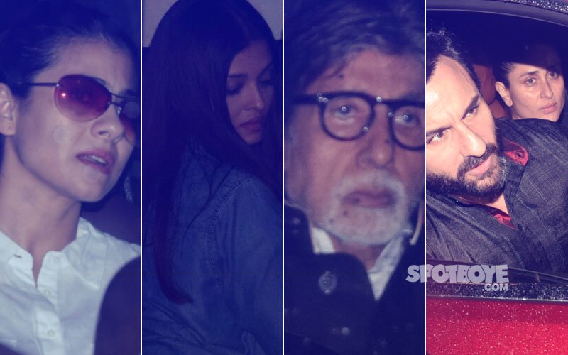 Amitabh, Abhishek, Aishwarya, Kajol, Saif & Kareena Reach Shashi Kapoor’s House