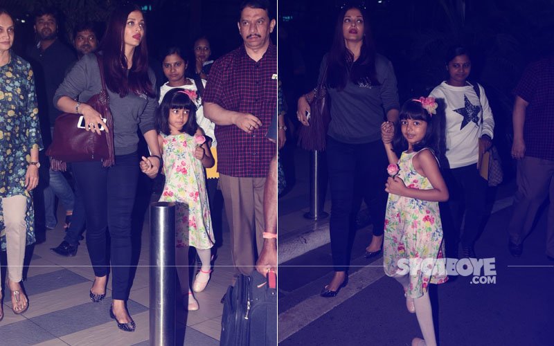 PICS: Aishwarya Rai Bachchan Snapped With Aaradhya At The Mumbai Airport