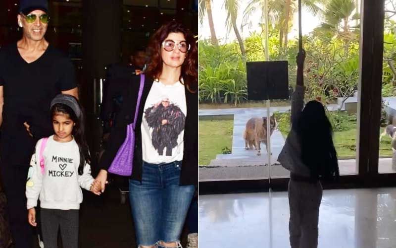 Akshay Kumar's Baby Girl Nitara Tries To Get Her Stuck Slipper With A Bamboo Stick; Twinkle Khanna Says, ‘I Have Given Up’