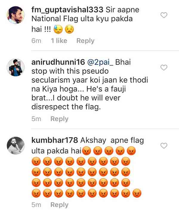 akshay kumar gets trolled for holding the flag upside down