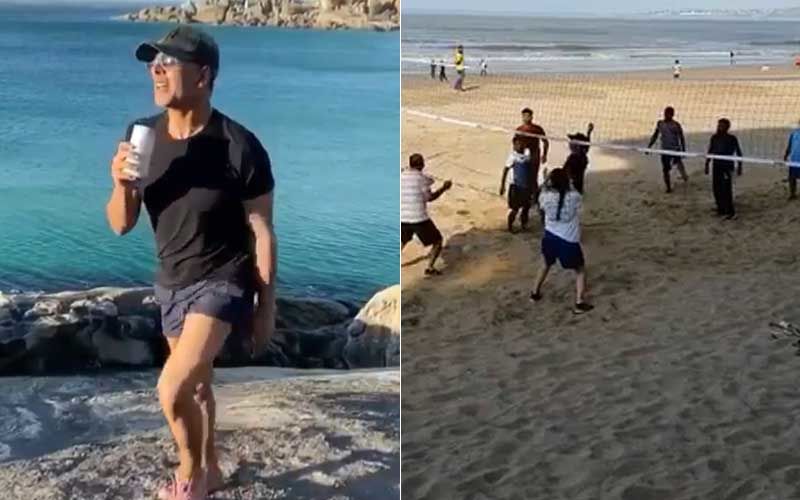 Akshay Kumar Has A ‘Ball’ While Playing Volleyball At A Mumbai Beach – WATCH VIDEO