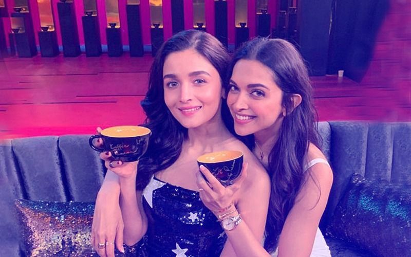 Here's The first Pic Of Ranbir's Past, Deepika Padukone, and Present, Alia Bhatt, Sharing The Couch On Koffee With Karan 6