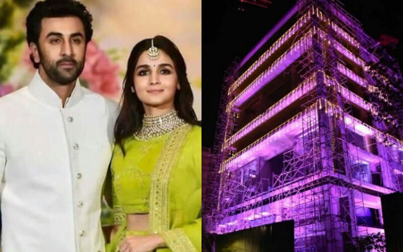 Ahead Of Ranbir Kapoor-Alia Bhatt’s Wedding, Krishna Raj Bungalow Illuminated With Pink, Purple And Golden LED String Lights-See PICS