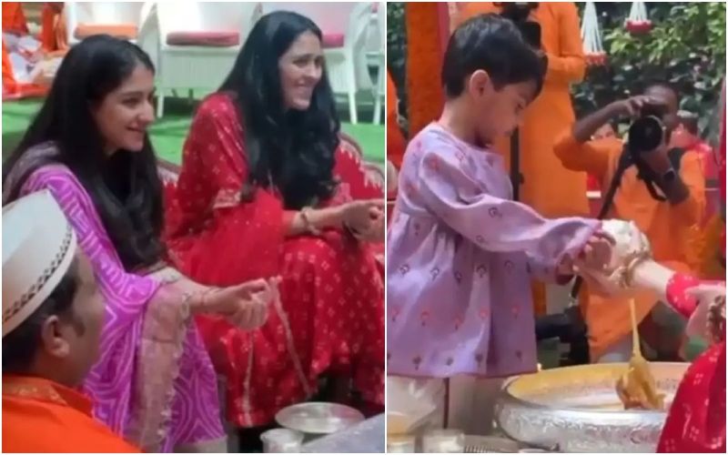 Ambani Ganesh Chaturthi Celebration 2023: Shloka Mehta, Radhika Merchant Perform Puja As Prithvi Helps Around; Photos And Videos Go Viral