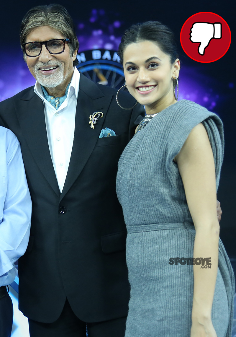 amitabh bachchan and taapsee pannu on the set of kaun banega crorepati