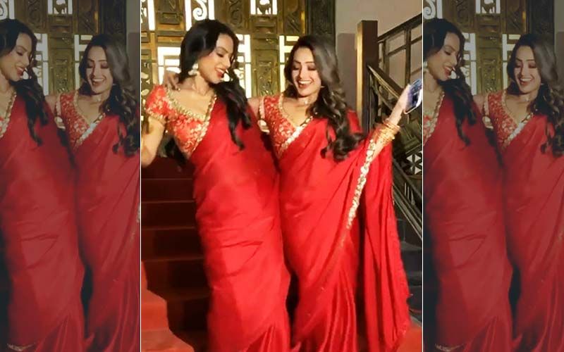 Naagin 4: Nia Sharma-Anita Hassanandani Are Twinning And Winning In Red Sarees On The Sets Of Ekta Kapoor’s Show