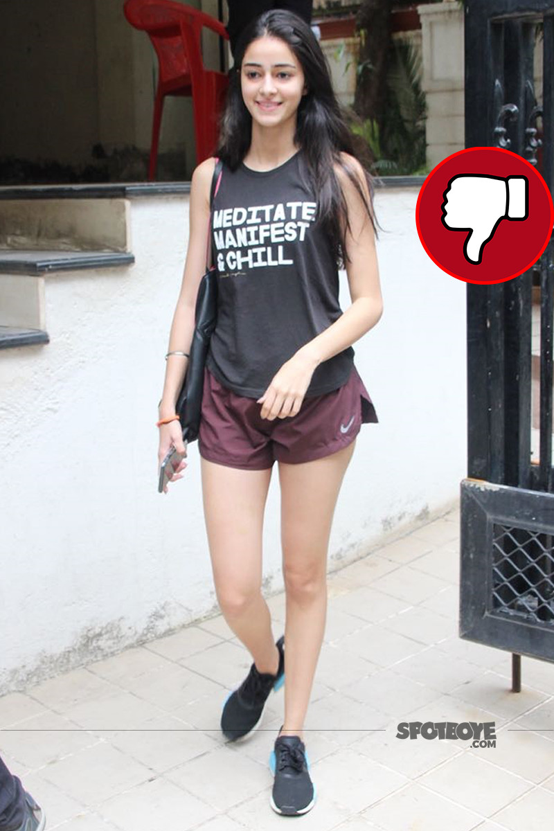 ananya pandey snapped post gym session