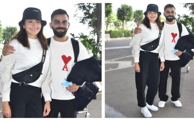 Virat Kohli Wears Cute Sweatshirt With Anushka Sharma’s Initials On It; Netizen Says, ‘Sab Chiz Inki Itni Costly But Mask 10 Rs Wala Hai’