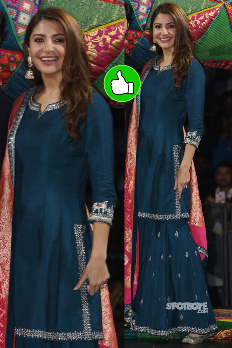 anushka sharma promotes sui dhaga in delhi