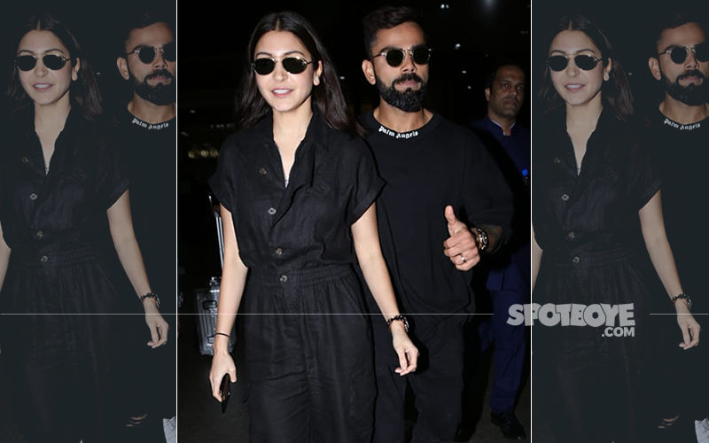 Power Couple Anushka Sharma and Virat Kohli Twin In All-Black As They Get Snapped At Airport