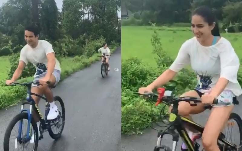 Sara Ali Khan And Ibrahim Get Drenched In The Rain As They Cycle Along A Beautiful Landscape; Actress Takes A Dip In The Pool- WATCH
