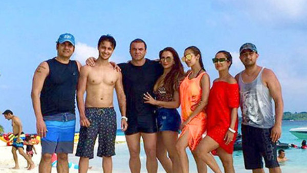 arbaaz khan with his family on a vacation