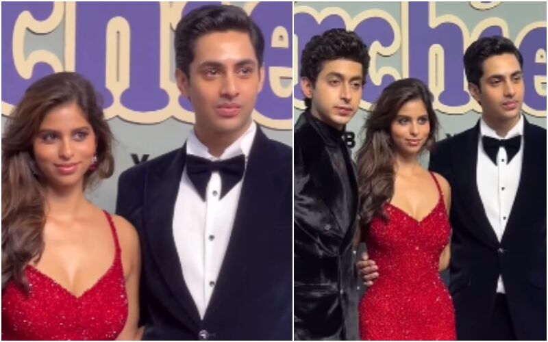 Suhana Khan Steals Glimpses Of Alleged BF Agastya Nanda At The Archies Premiere; Actress Poses With The Cast- WATCH
