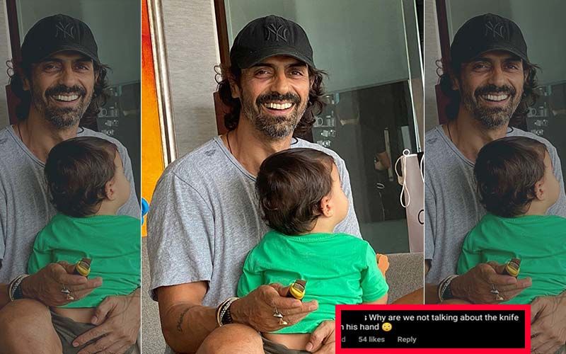 Fan Notices A Knife In Arjun Rampal’s Hand While Posing With His Son Arik; Actor Explains To A Troll And Says ‘Hope You Are Calmer Now’