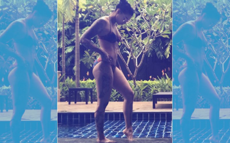 Sexy Bikini-Clad Bani J Is Waiting To Dive Into A Swimming Pool