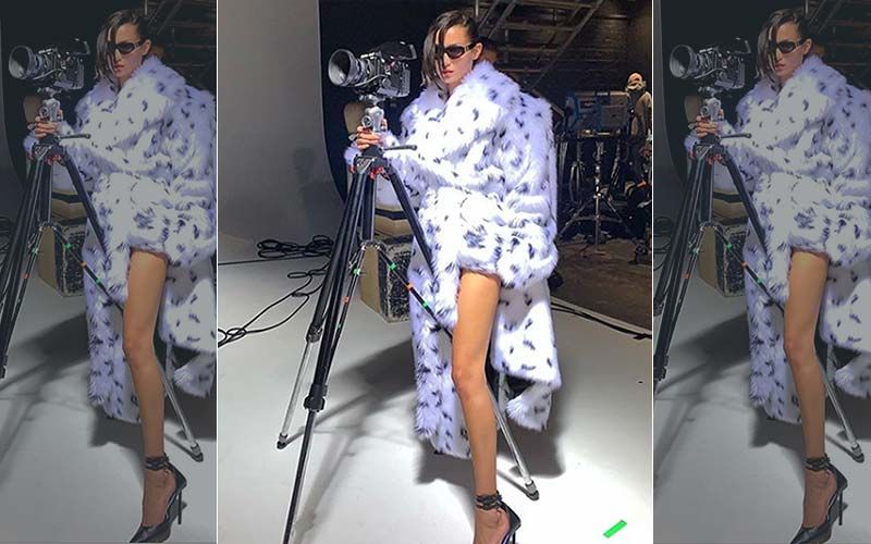 Bella Hadid Flaunts Her Leg In A Fancy Fur Coat As She Shows Off Her Skills Behind The Camera