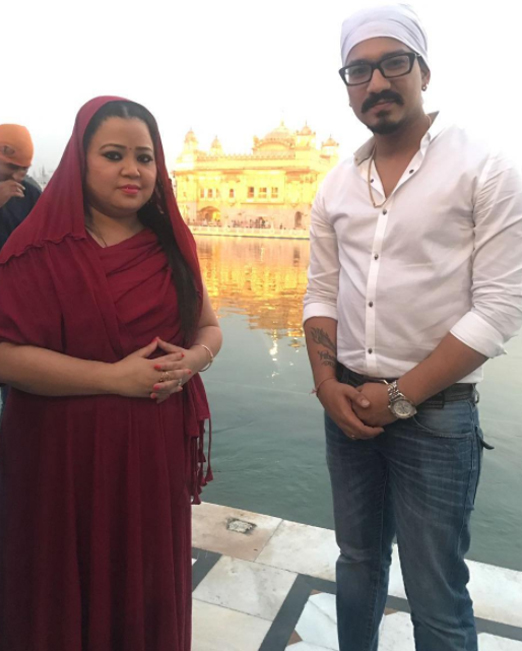 bharti singh and harsh limbachiyaa snapped at golden temple amritsar