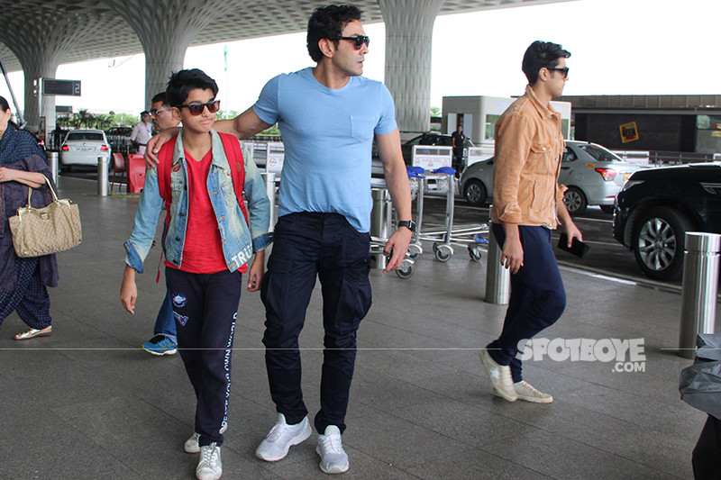 bobby deol snapped at the airport