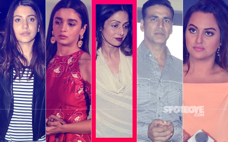 Bollywood MOURNS Sridevi’s Passing Away: Alia Bhatt, Anushka Sharma, Akshay Kumar, Sonakshi Sinha, Sushmita Sen Grief-Struck