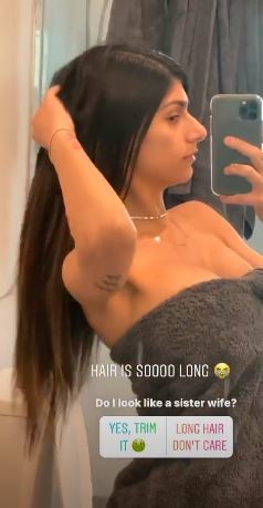 238px x 459px - Former Porn Star Mia Khalifa Teases Fans With A Bathroom Video ...