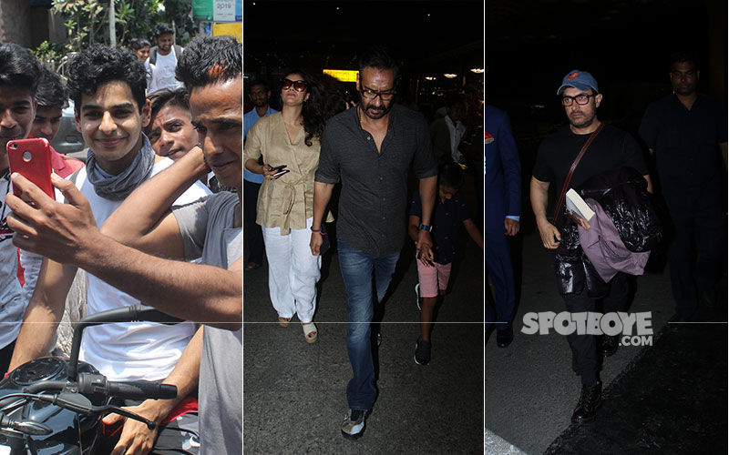 Celeb Spottings: Ishaan Khatter Indulged His Fans With Selfies, Aamir Khan, Ajay Devgn-Kajol Snapped At The Airport