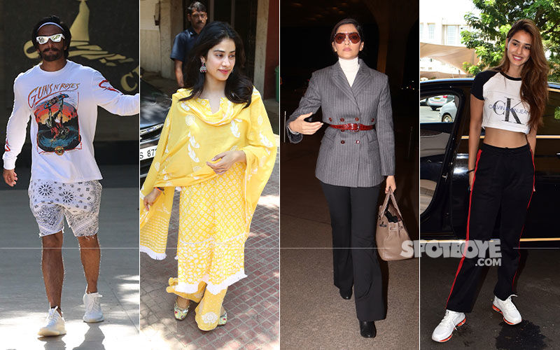 Celeb Spottings: Ranveer Singh Dons Funky Outfit, Janhvi Kapoor Papped In An Ethnic Dress, Sonam Kapoor Chooses A Formal Look