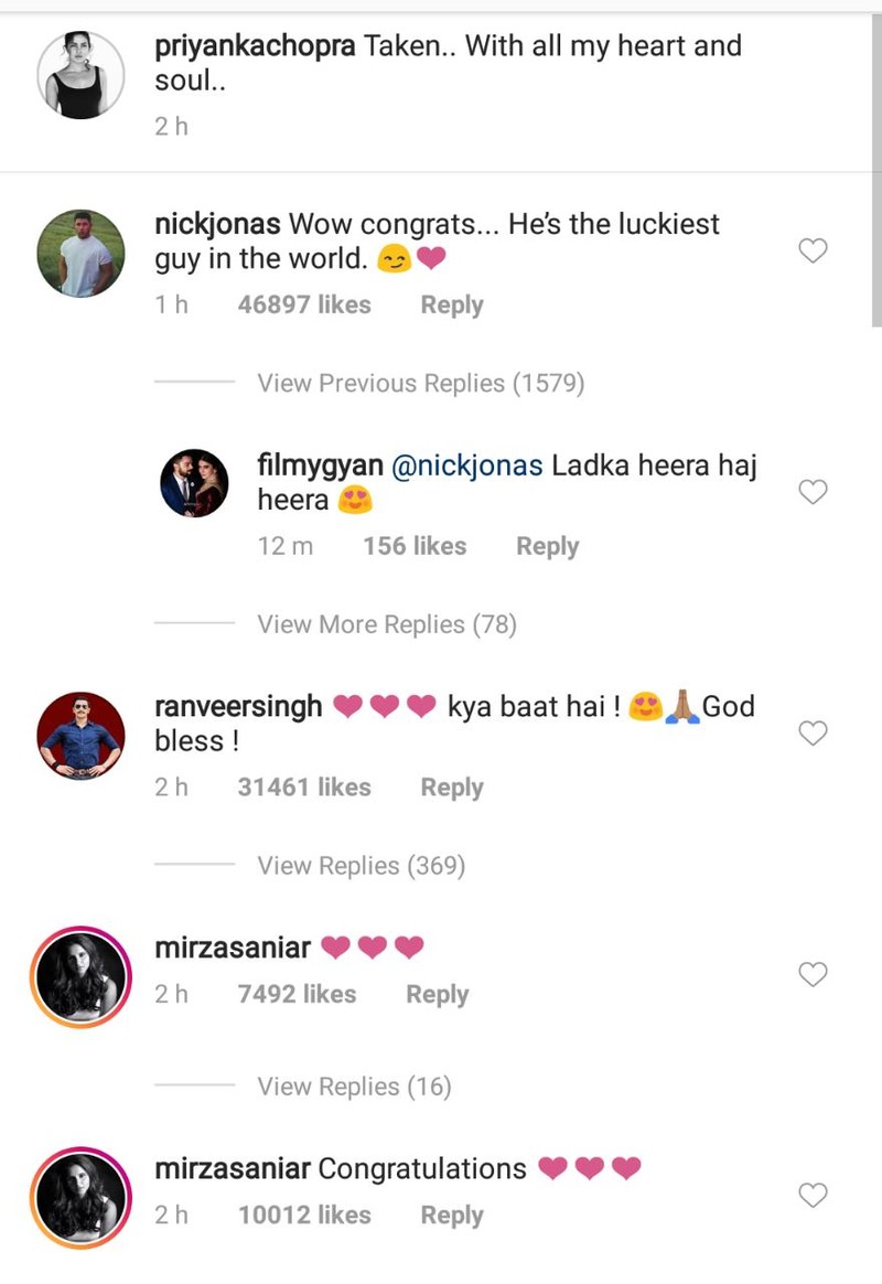 celebs wishing priyanka chopra on her engagement 1